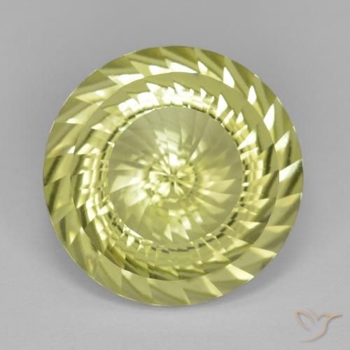 11.77ct Natürlicher Zitronengelb Quarz, Runden, VVS-VS