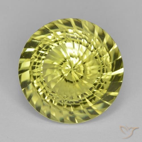 11.79ct Natürlicher Mittelgelb Quarz, Runden, VVS-VS