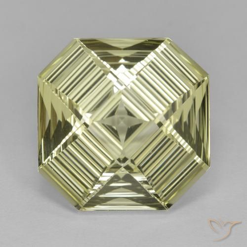 9.09ct Natürlicher hellgelb Quarz, Smaragdschliff, VVS
