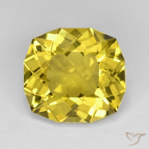9.58ct Natürlicher Mittelgelb Quarz, Kissen, VVS-VS