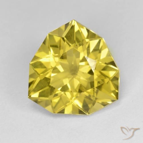 5.84ct Natürlicher Mittelgelb Quarz, Trillion, VVS-VS, Photo A