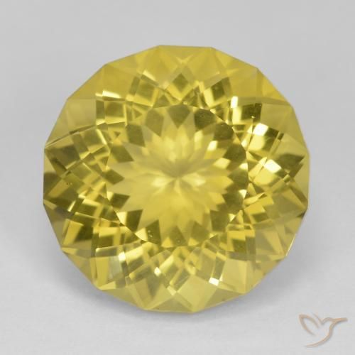17.24ct Natürlicher Mittelhelles Gelb Quarz, Runden, VS
