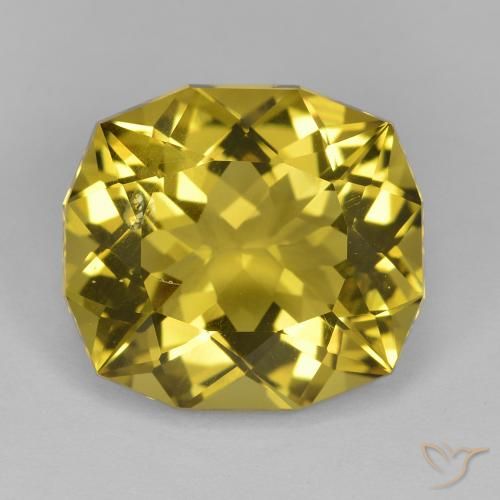 10.54ct Natürlicher Dijon Gelb Quarz, Kissen, VS