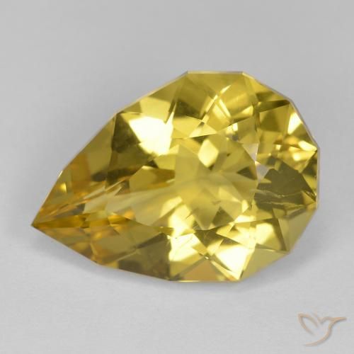 10.59ct Natürlicher Gelblich Gold Quarz, Birnenform, VS