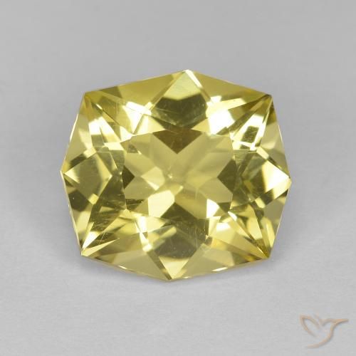6.07ct Natürlicher hellgelb Quarz, Smaragdschliff, VS