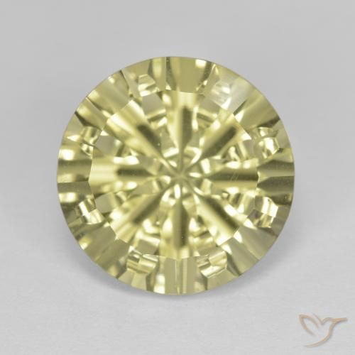 5.47ct Natürlicher Blasses Cremegelb Quarz, Runden, VVS