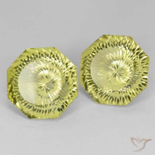 25.26 ct natürliche Mittelgelb Quarz-Edelsteine, Oktagonschliff, VVS-VS