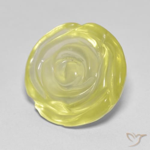 9,17 ctw natürlicher Mittelgelb Quarz, Blumen-Schliff, Transparent