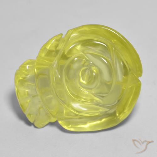 19.44ct Natürlicher Mittelgelb Quarz, Blumen-Schliff, Transparent