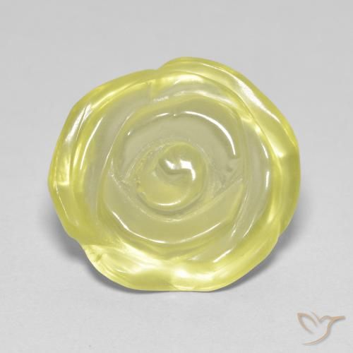9.48ct Natürlicher Blasses Gelb Quarz, Blumen-Schliff, Transparent