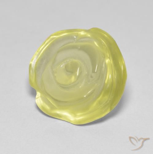 9,17 ctw natürlicher Blasses Gelb Quarz, Blumen-Schliff, Transparent