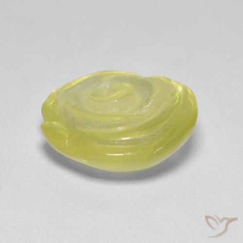 9,17 ctw natürlicher Blasses Gelb Quarz, Blumen-Schliff, Transparent
