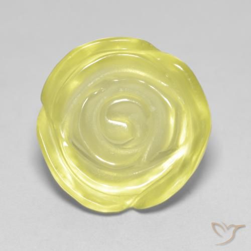 11.30ct Natürlicher Mittelgelb Quarz, Blumen-Schliff, Transparent