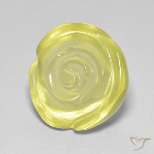 9,17 ctw natürlicher Mittelgelb Quarz, Blumen-Schliff, Transparent