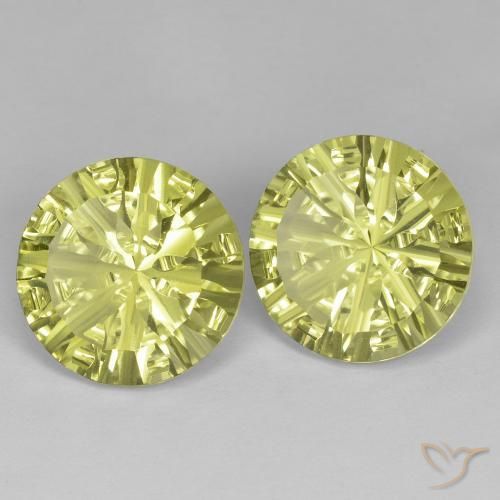 10.60 ct natürliche grünlich-gelb Quarz-Edelsteine, Runden, VVS