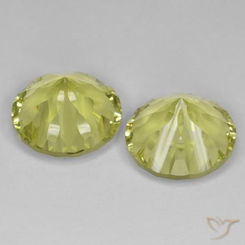 10.60 ct natürliche grünlich-gelb Quarz-Edelsteine, Runden, VVS