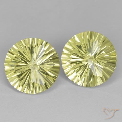 9.99 ct natürliche grünlich-gelb Quarz-Edelsteine, Runden, VVS-VS