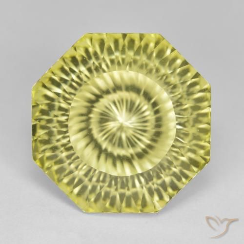 13.00ct Natürlicher Mittelgelb Quarz, Smaragdschliff, VVS