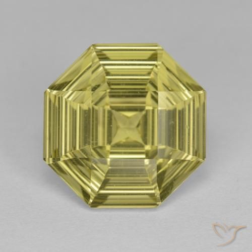 5.25ct Natürlicher Helles Ananasgelb Quarz, Smaragdschliff, VVS