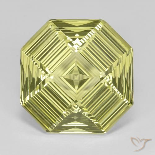 13.24ct Natürlicher hellgelb Quarz, Smaragdschliff, VVS