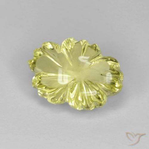 6.38ct Natürlicher Zitronengelb Quarz, Blumen-Schliff, Transparent