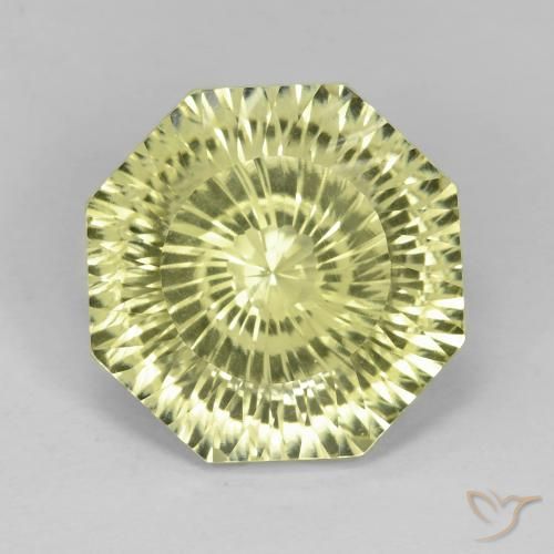 8.93ct Natürlicher hellgelb Quarz, Smaragdschliff, VVS