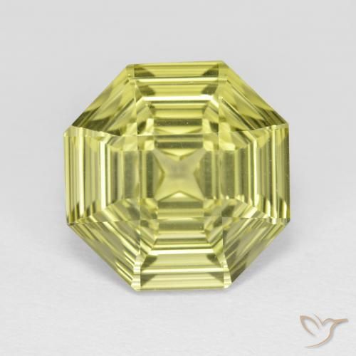 5.36ct Natürlicher Mittelgelb Quarz, Smaragdschliff, VVS