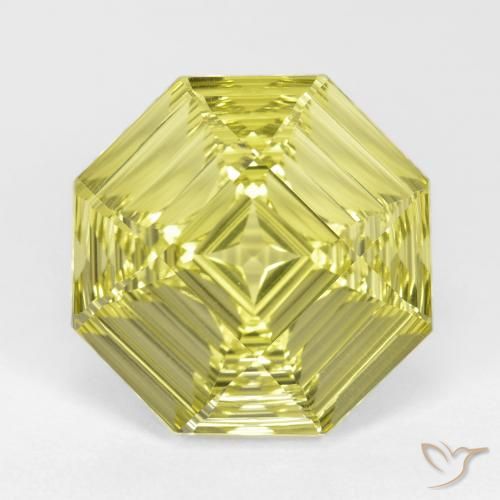 14.53ct Natürlicher Mittelgelb Quarz, Smaragdschliff, VVS