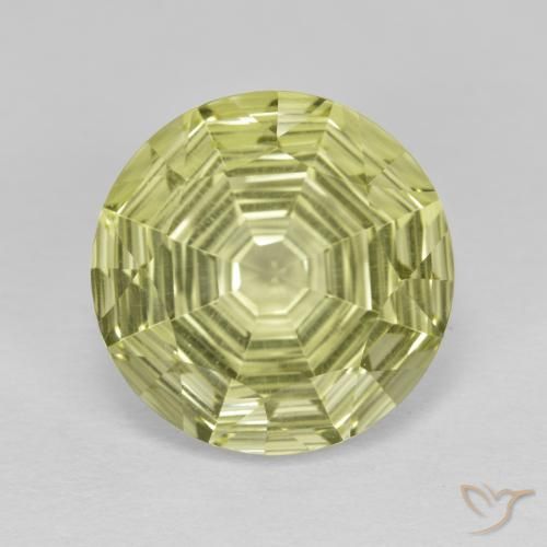 5.64ct Natürlicher Mittelgelb Quarz, Runden, VVS