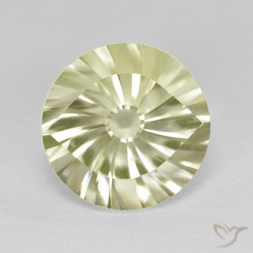 5.26ct Natürlicher Mittel Gelb-Grau Quarz, Runden, VVS