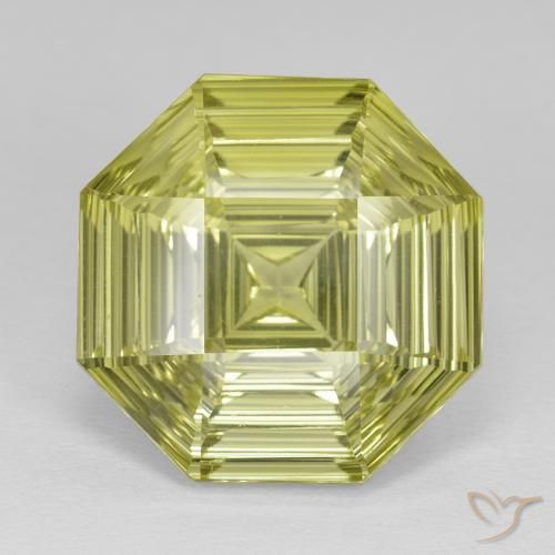 13.98ct Natürlicher Zitronengelb Quarz, Smaragdschliff, VVS