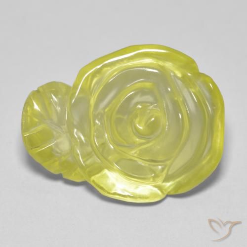 15.20ct Natürlicher Zitronengelb Quarz, Blumen-Schliff, Transparent
