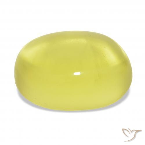 9,17 ctw natürlicher Ananas Gelb Quarz, Oval Schliff, Transparent