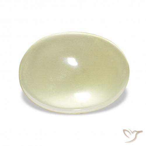 6.12ct Blasses Cremegelb Quarz, Oval, Transparent