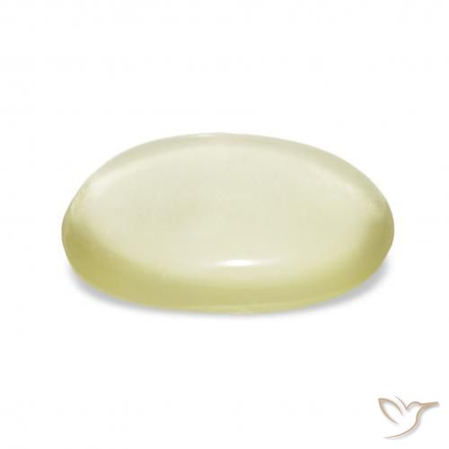 9,17 ctw natürlicher Blasses Cremegelb Quarz, Oval, Transparent