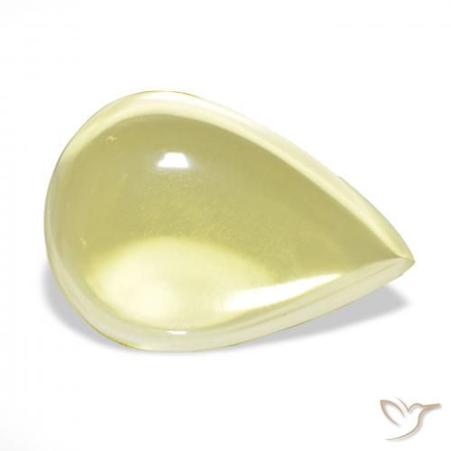 9,17 ctw natürlicher hellgelb Quarz, Birnenform, Transparent