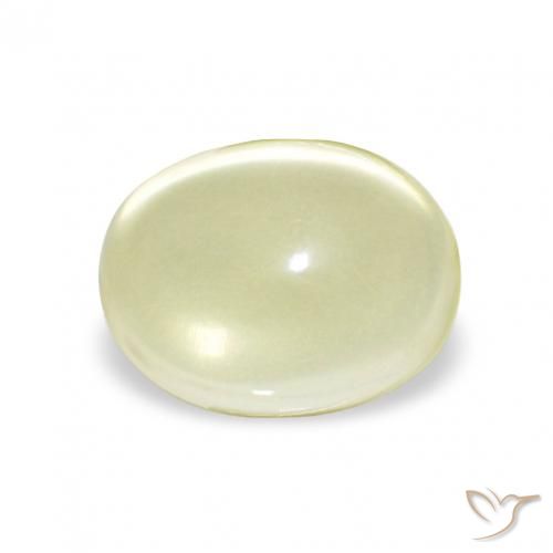 5.31ct Blasses Cremegelb Quarz, Oval, Transparent