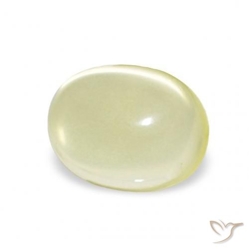 9,17 ctw natürlicher Blasses Cremegelb Quarz, Oval, Transparent