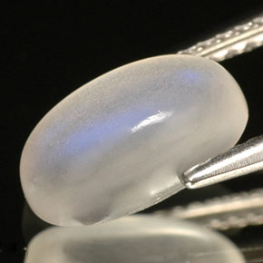 1,80 ctw natürlicher weißer Regenbogen-Mondstein, Transparent, Transparent / Lichtdurchlässig