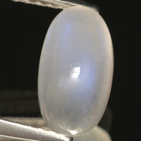 1,80 ctw natürlicher weißer Regenbogen-Mondstein, Transparent, Transparent / Lichtdurchlässig