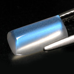 9,17 ctw natürlicher Weiß Regenbogenmondstein, Transparent, Transparent / Lichtdurchlässig