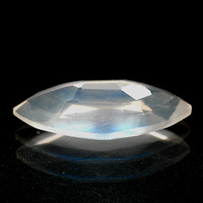 1,58 ctw natürlicher weißer Regenbogen-Mondstein, Transparent, Transparent / Lichtdurchlässig