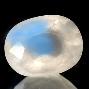 1,69 ctw natürlicher blauer Regenbogen-Mondstein, Transparent, Transparent / Lichtdurchlässig