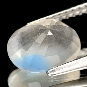 1,69 ctw natürlicher blauer Regenbogen-Mondstein, Transparent, Transparent / Lichtdurchlässig