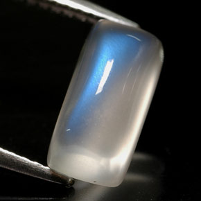 2,51 ctw natürlicher weißer Regenbogen-Mondstein, Transparent, Transparent / Lichtdurchlässig