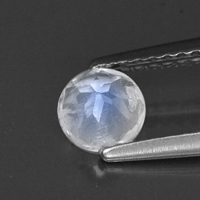 9,17 ctw natürlicher Blau-weiß Regenbogenmondstein, Transparent, Transparent / Lichtdurchlässig