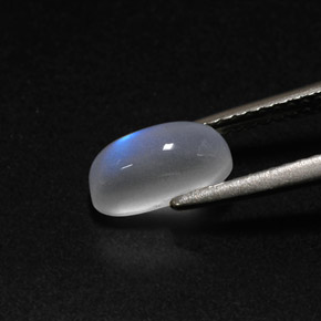 9,17 ctw natürlicher Blau-weiß Regenbogenmondstein, Transparent, Transparent / Lichtdurchlässig