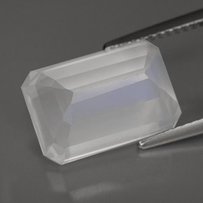 9,17 ctw natürlicher Blau-weiß Regenbogenmondstein, Transparent, Transparent / Lichtdurchlässig