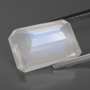 9,17 ctw natürlicher Blau-weiß Regenbogenmondstein, Transparent, Transparent / Lichtdurchlässig