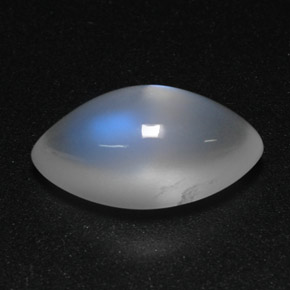 9,17 ctw natürlicher Blau-weiß Regenbogenmondstein, Transparent, Transparent / Lichtdurchlässig